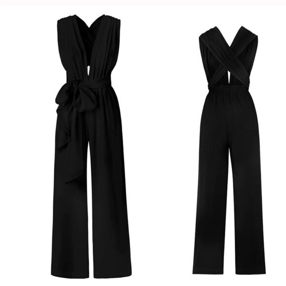 NEW Diarrablu Umy Wrap Jumpsuit Convertible Black Size L - Picture 11 of 11